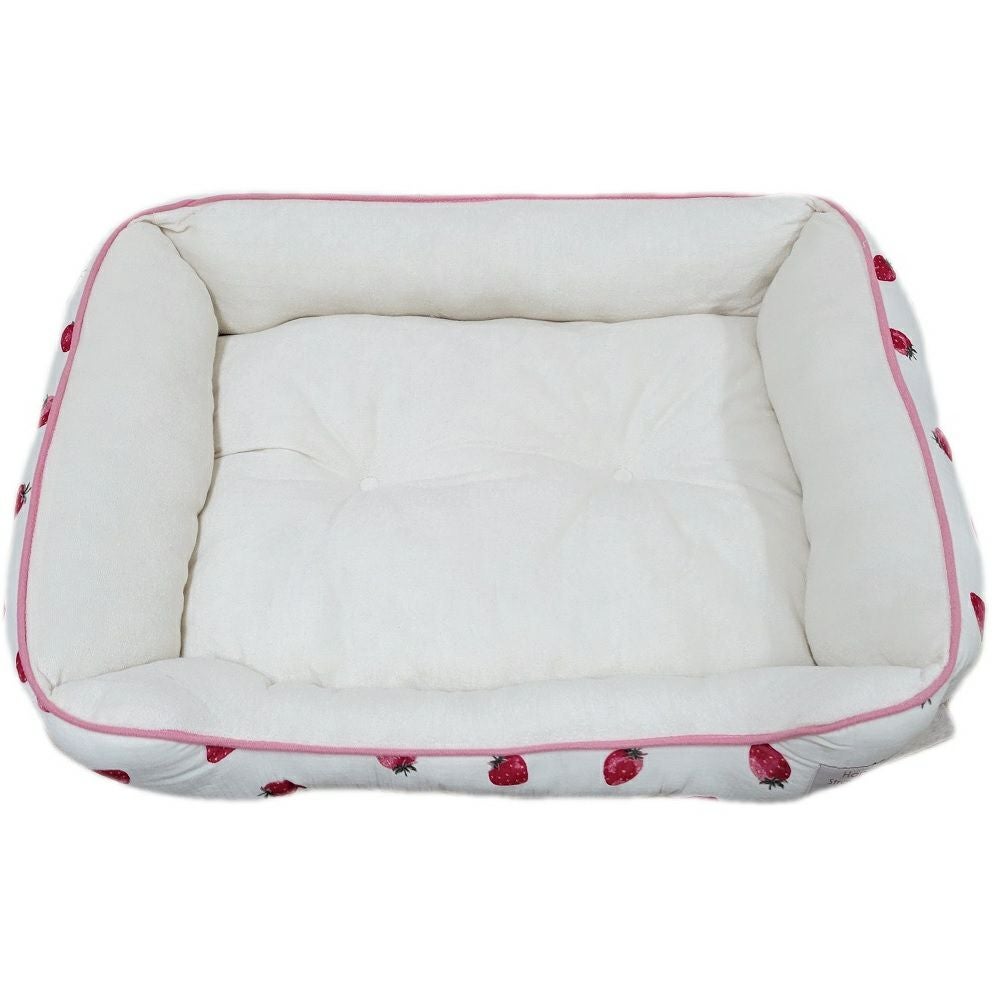 小泉ライフテックス いちごプリントダブルガーゼベッド アイボリーM