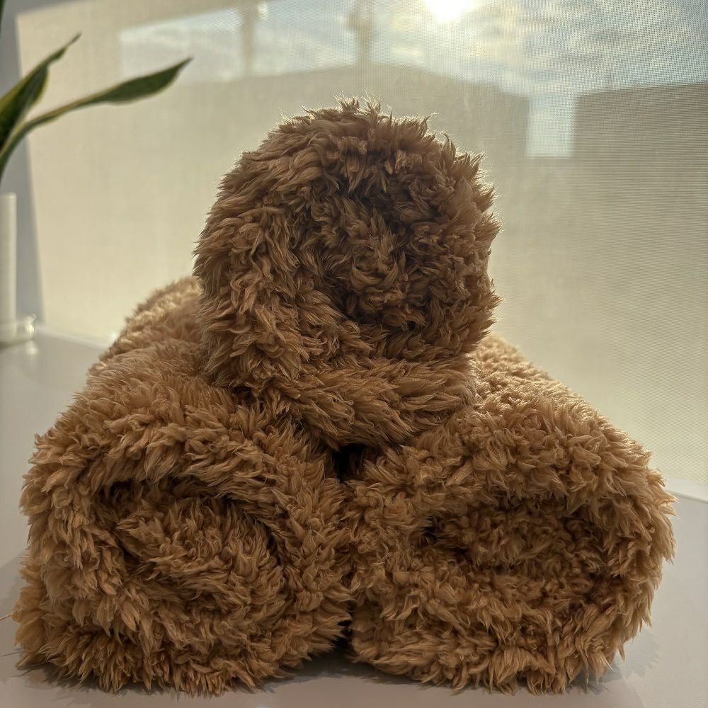  P2 ブランケット プードルボア ブラウン