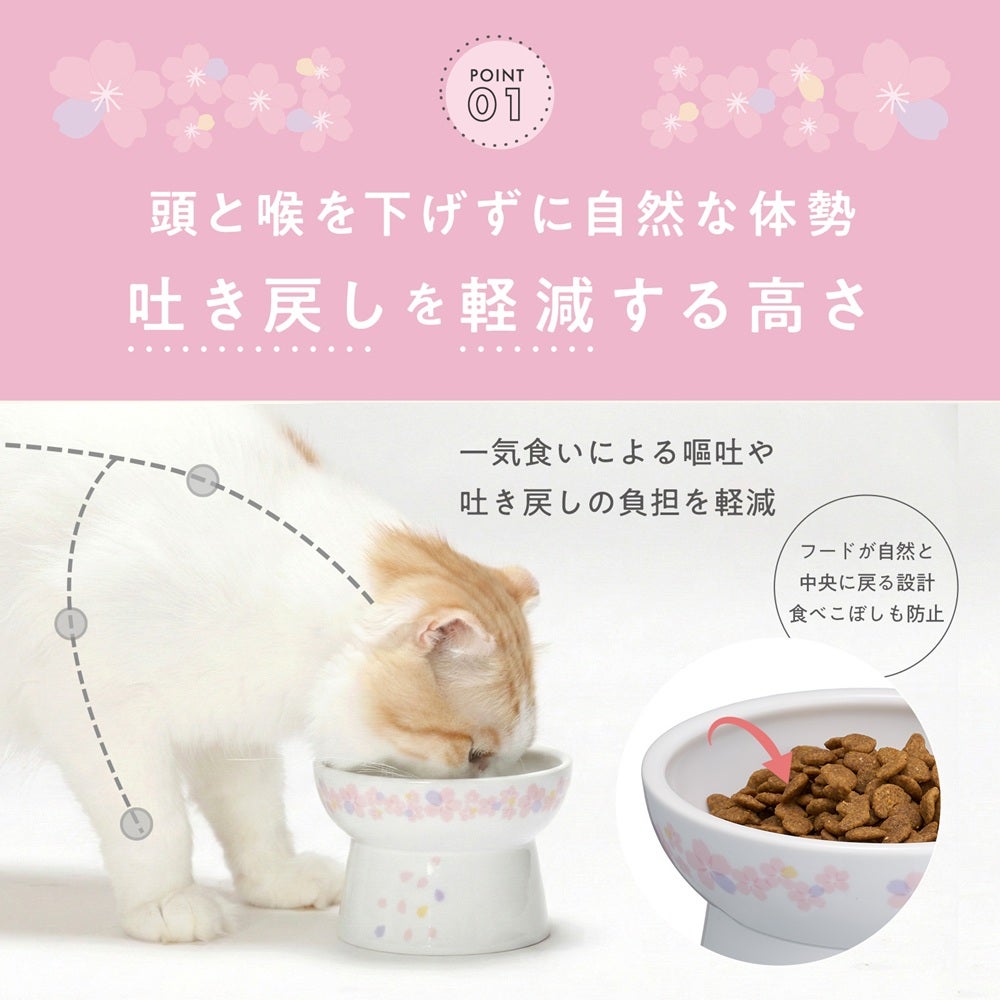猫壱 脚付フードボウル プチ sakura2026