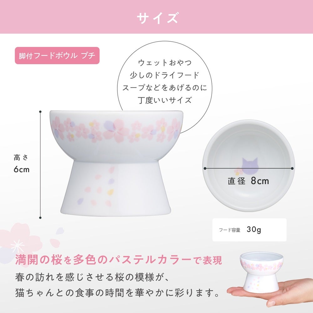 猫壱 脚付フードボウル プチ sakura2026