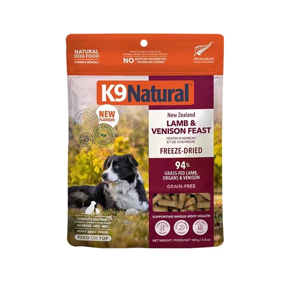 K9ナチュラル フリーズドライ ラム＆ベニソン フィースト 100g